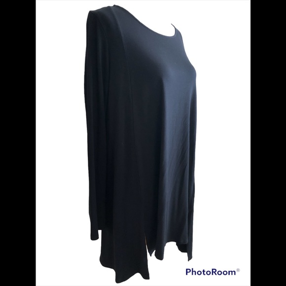 Eileen Fisher, Black Long Tunic, Size Large - Picture 3 of 8